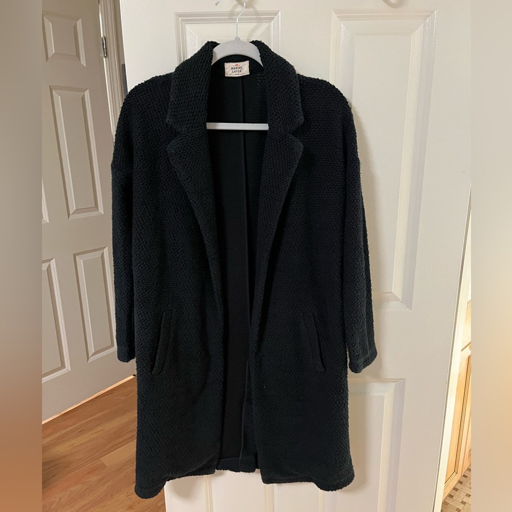 Marine Layer Birdseye Coat in Black, Small